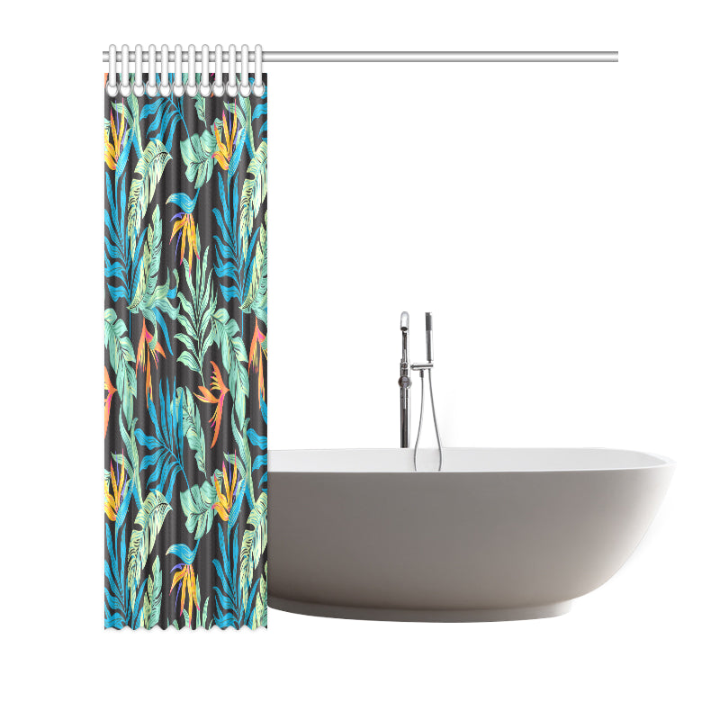 Tropical Palm Leaves Hawaiian Flower Shower Curtain
