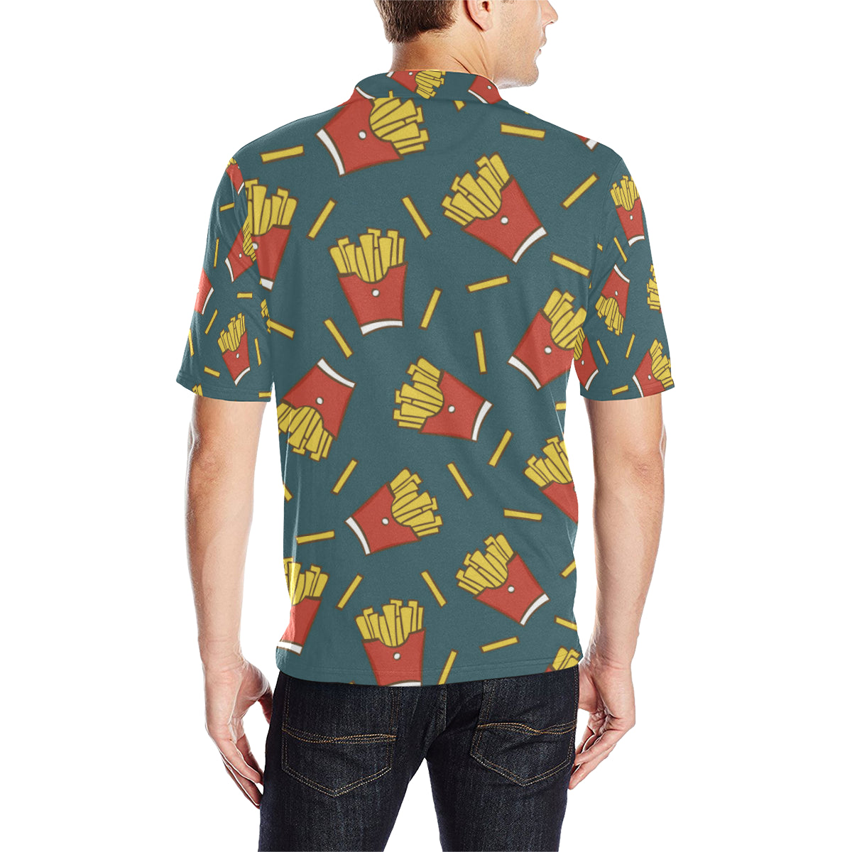French Fried Pattern Print Design 04 Men Polo Shirt