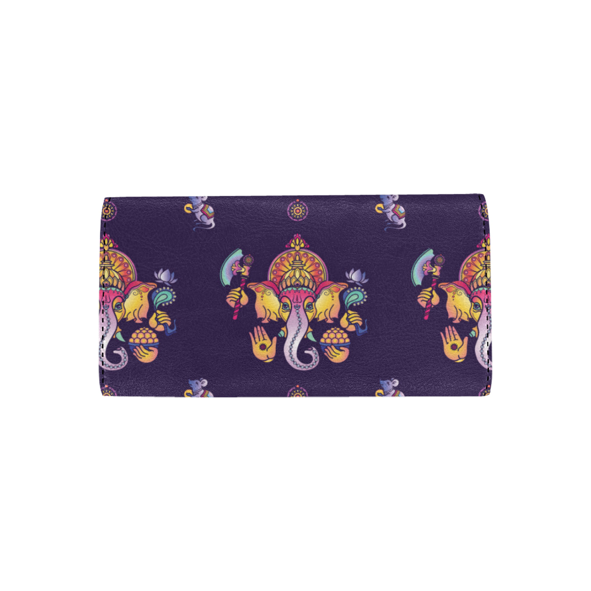 Ganesha Pattern Print Design 04 Women's Trifold Wallet