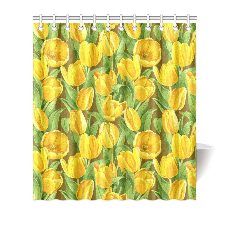 Tulip Yellow Pattern Print Design TP010 Shower Curtain