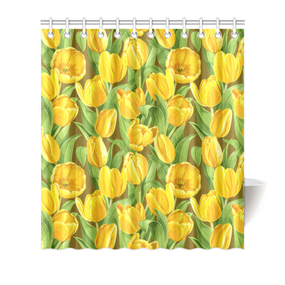 Tulip Yellow Pattern Print Design TP010 Shower Curtain