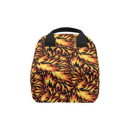 Flame Fire Design Pattern Insulated Lunch Bag