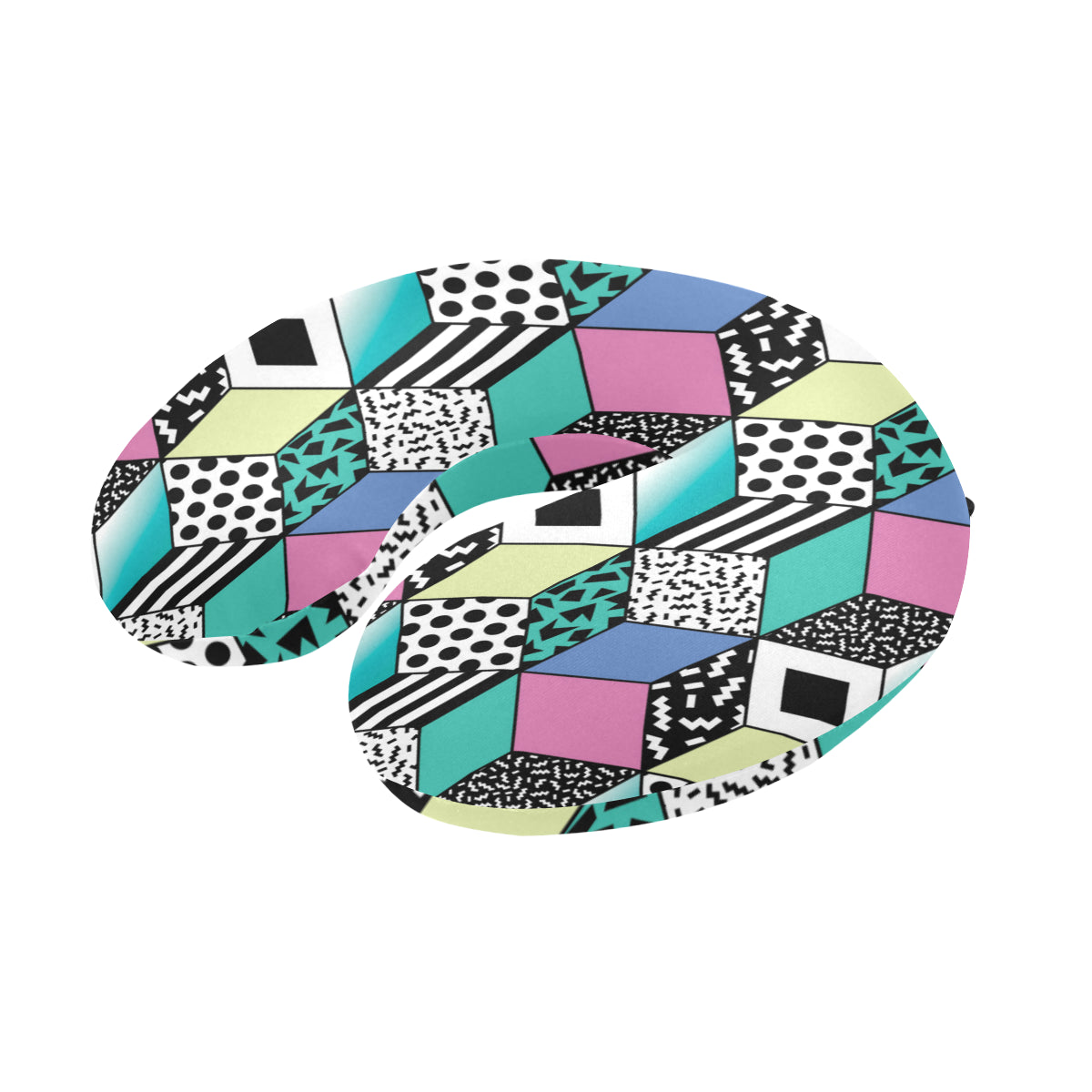 90s Pattern Print Design 3 U-Shaped Travel Neck Pillow