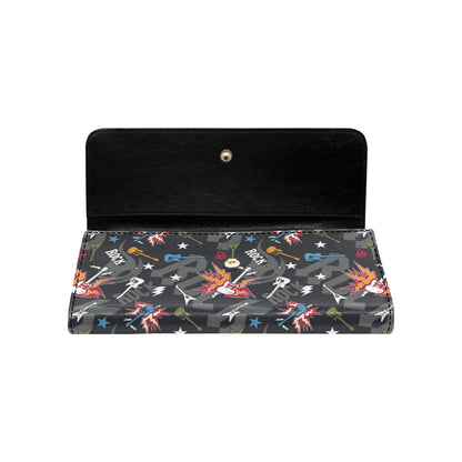 Rock and Roll Pattern Print Design A01 Women's Trifold Wallet