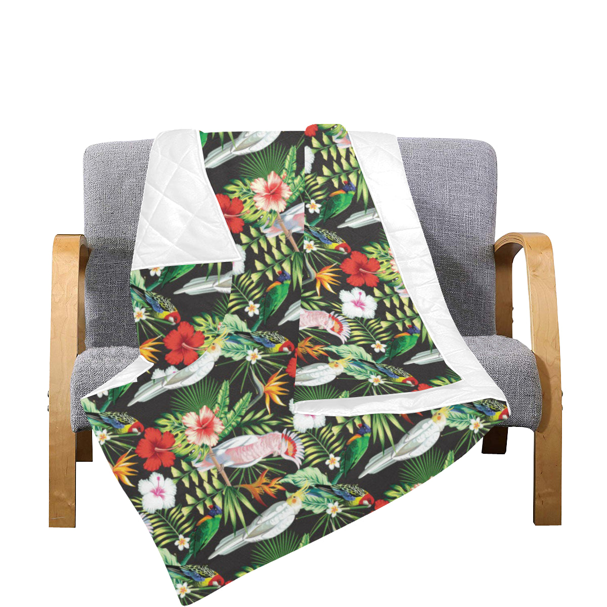 Tropical Flower Pattern Print Design TF03 Premium Quilt