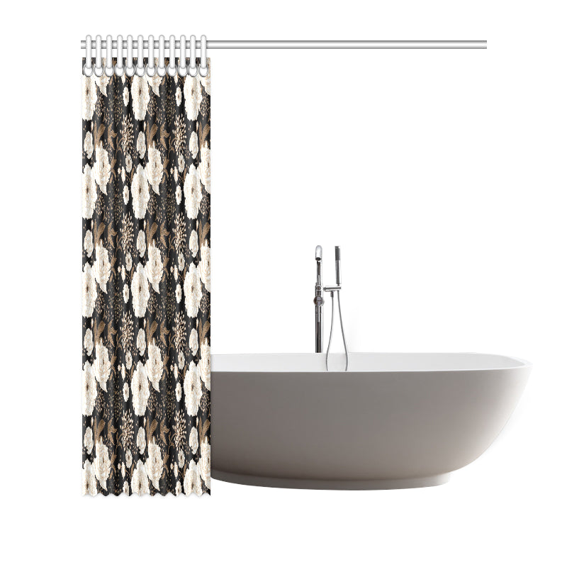 Peony Pattern Print Design A02 Shower Curtain