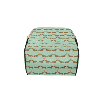 Dachshund Pattern Print Design 02 Diaper Bag Backpack