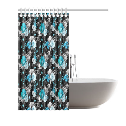 Rose Pattern Print Design A02 Shower Curtain