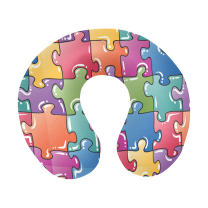 Puzzle Pattern Print Design A05 U-Shaped Travel Neck Pillow