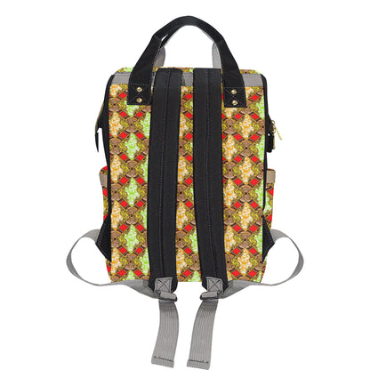 African Classic Print Pattern Diaper Bag Backpack