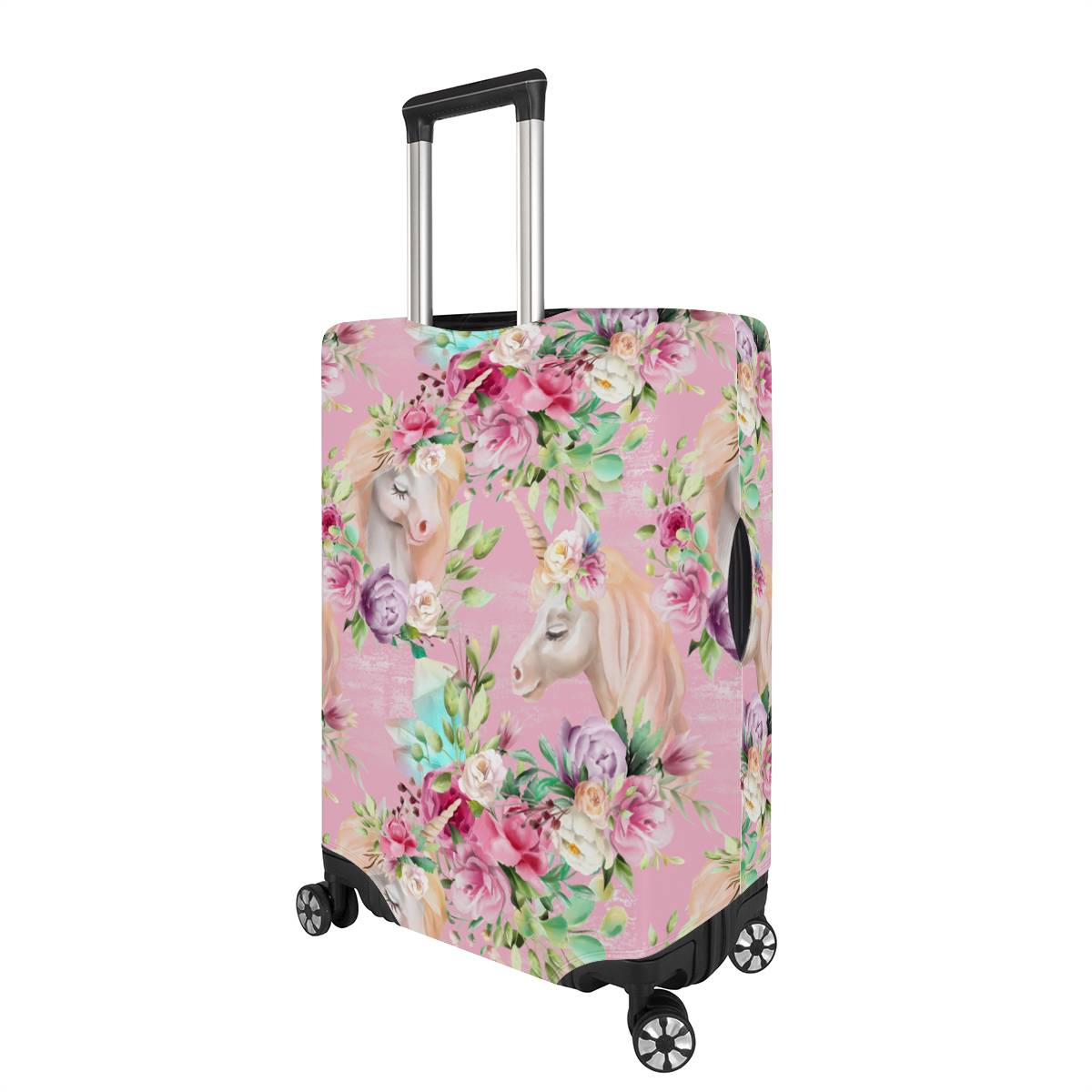 Unicorn Princess With Rose Luggage Cover