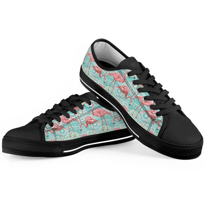 Flamingo Background Themed Print Women Low Top Shoes
