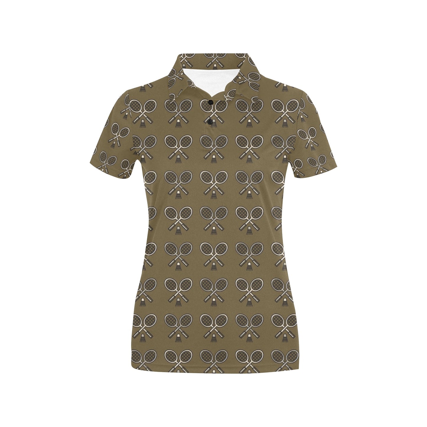 Badminton Pattern Print Design 07 Women's Polo Shirt