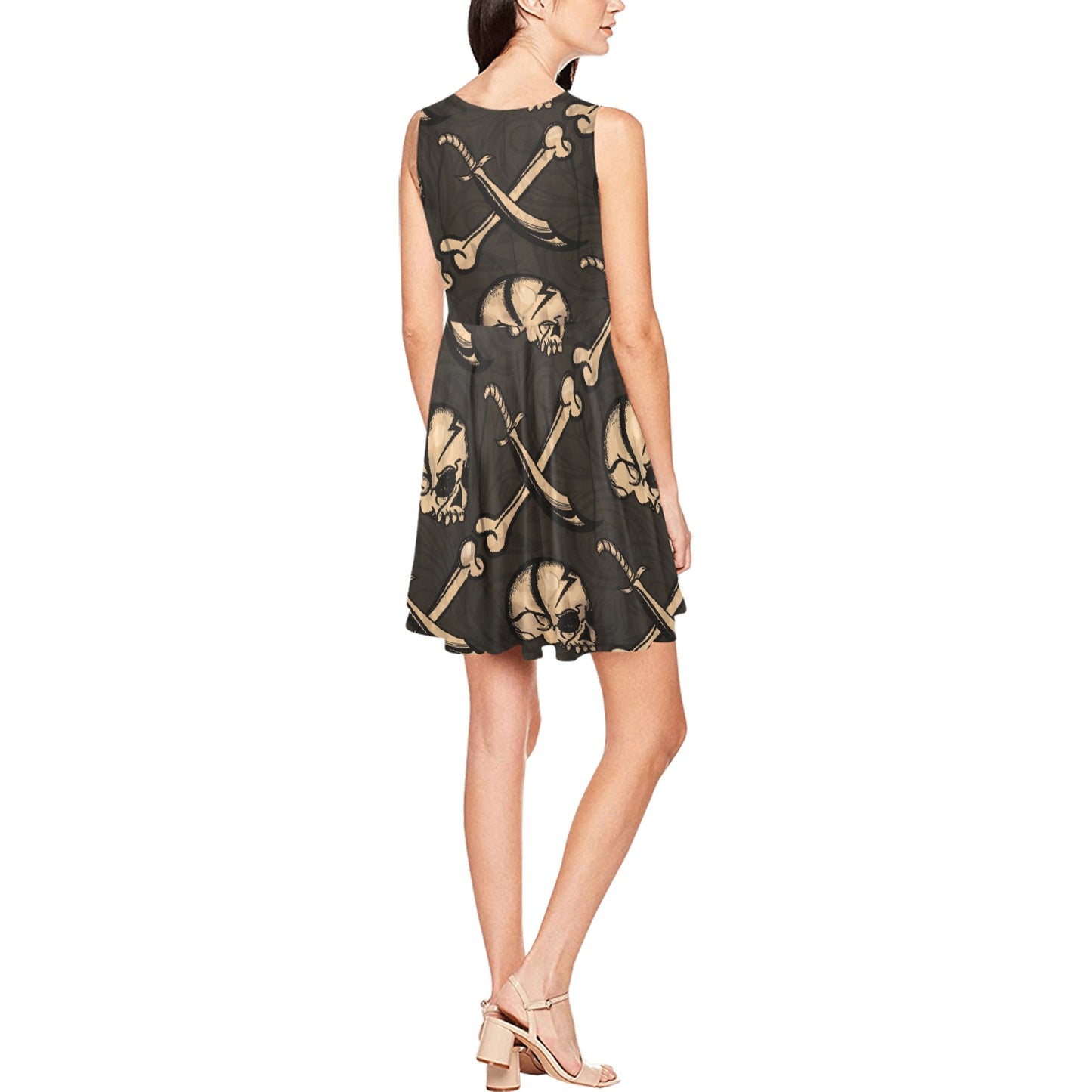Pirate Pattern Print Design A03 Sleeveless Dress