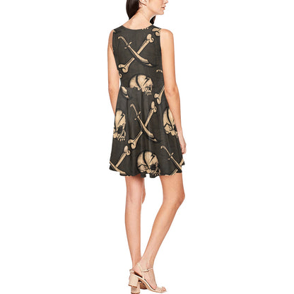 Pirate Pattern Print Design A03 Sleeveless Dress