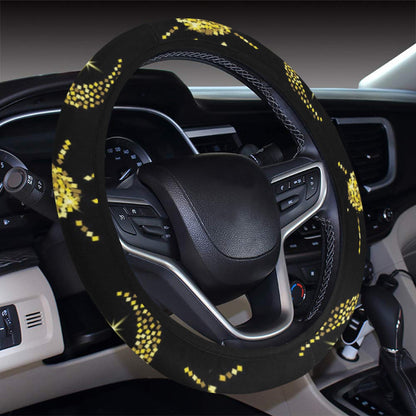 Sun Moon Print Design LKS304 Steering Wheel Cover with Elastic Edge