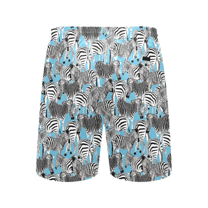Zebra Print Design LKS305 Men's Swim Trunks Beach Shorts