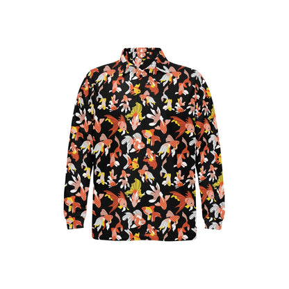Goldfish Print Design LKS401 Long Sleeve Polo Shirt For Men's