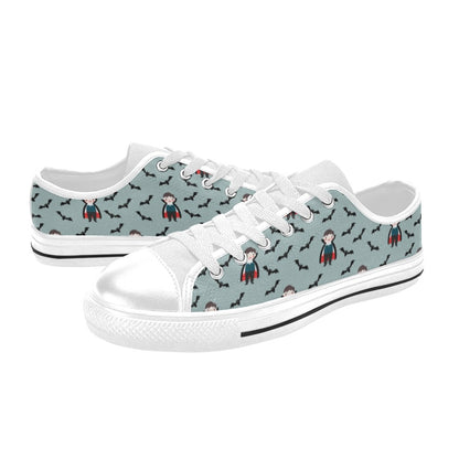 Vampire Print Design LKS304 Women's White Low Top Shoes