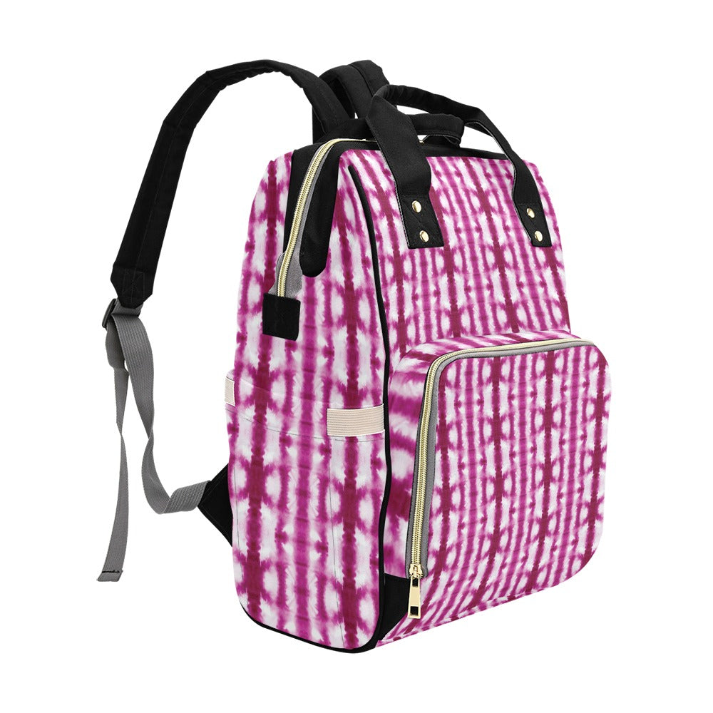 Tie Dye Dark Pink Print Design LKS303 Diaper Bag Backpack