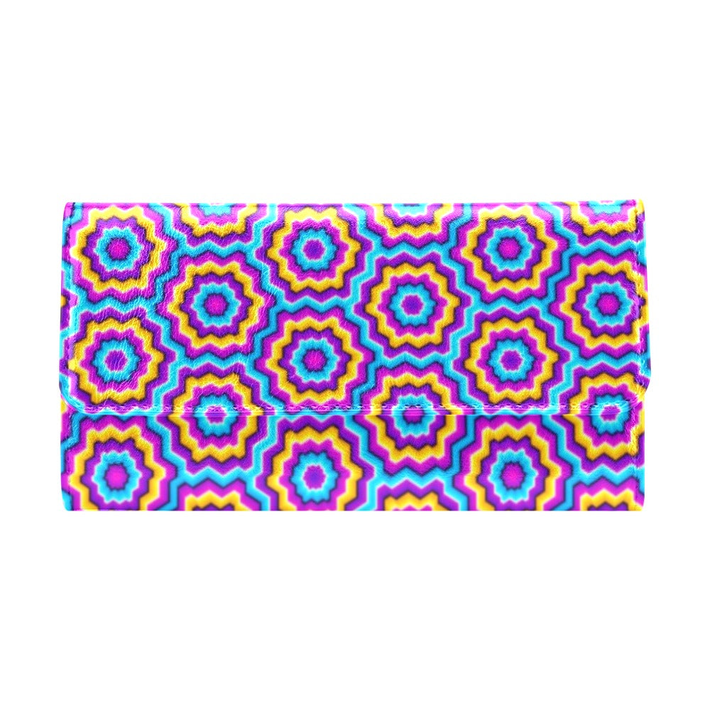 Optical illusion Techno Movement Women's Trifold Wallet