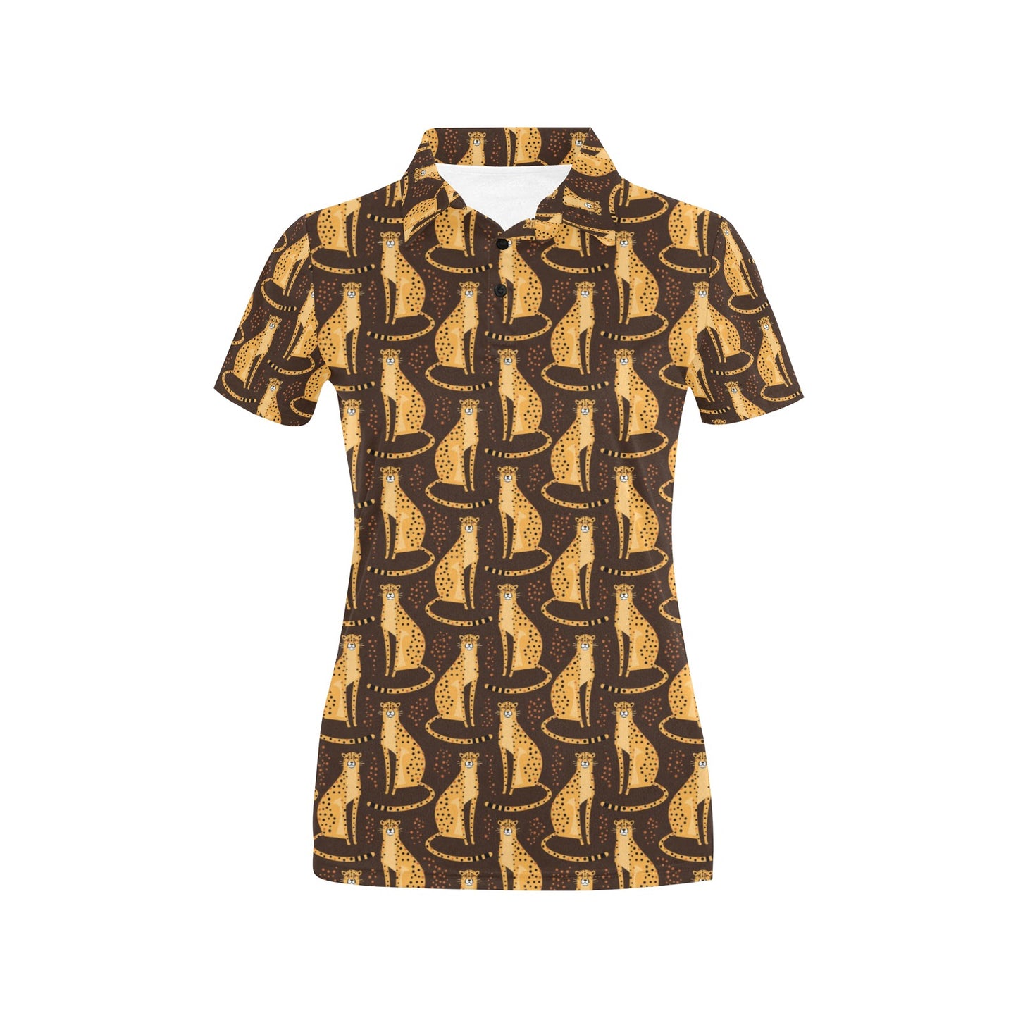 Cheetah Pattern Print Design 03 Women's Polo Shirt