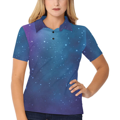 Nebula Pattern Print Design A01 Women's Polo Shirt