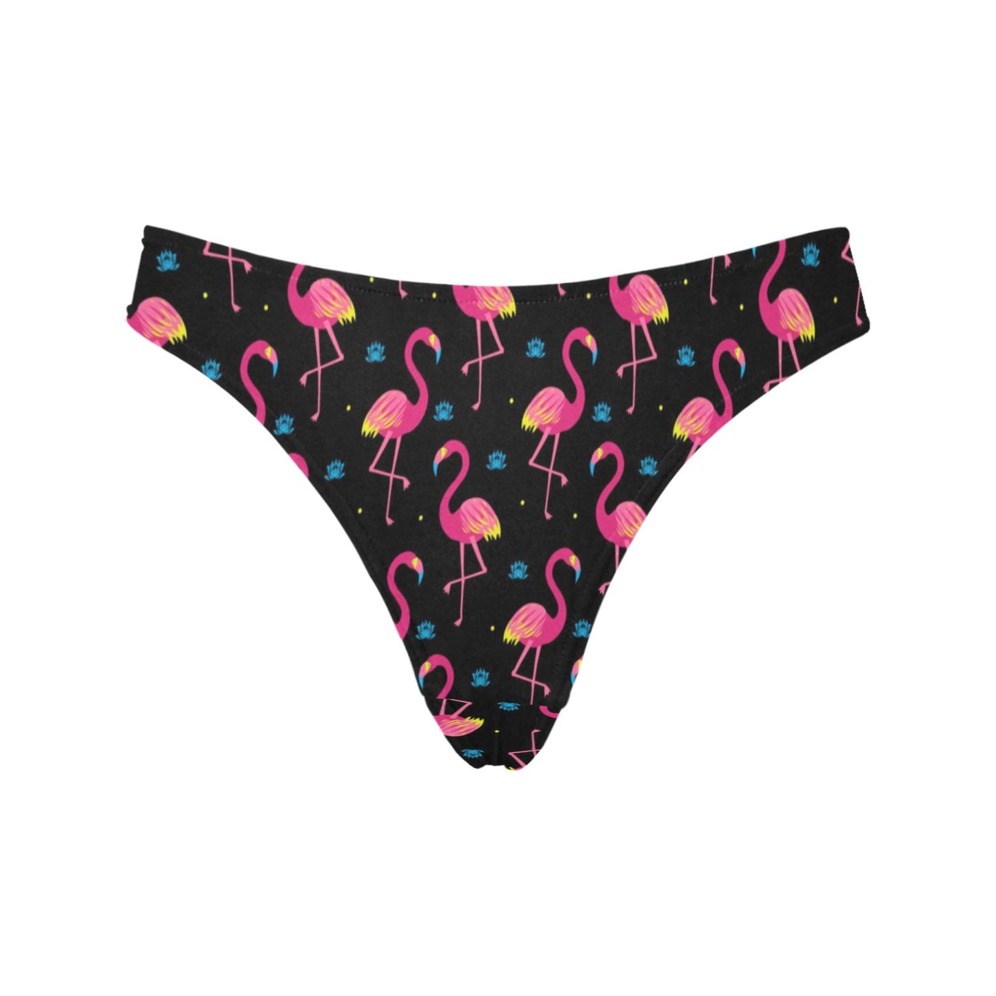Flamingo Pink Neon Print Pattern Women's Thongs