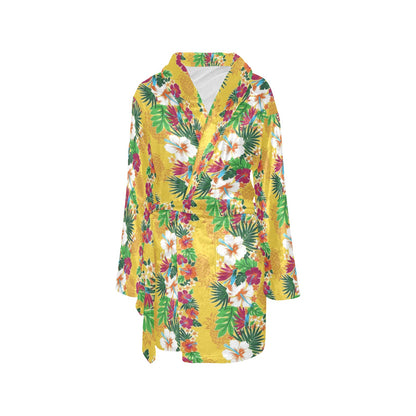 Hawaiian Themed Pattern Print Design H09 Women's Fleece Robe
