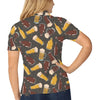 Beer Pattern Print Design 03 Women's Polo Shirt