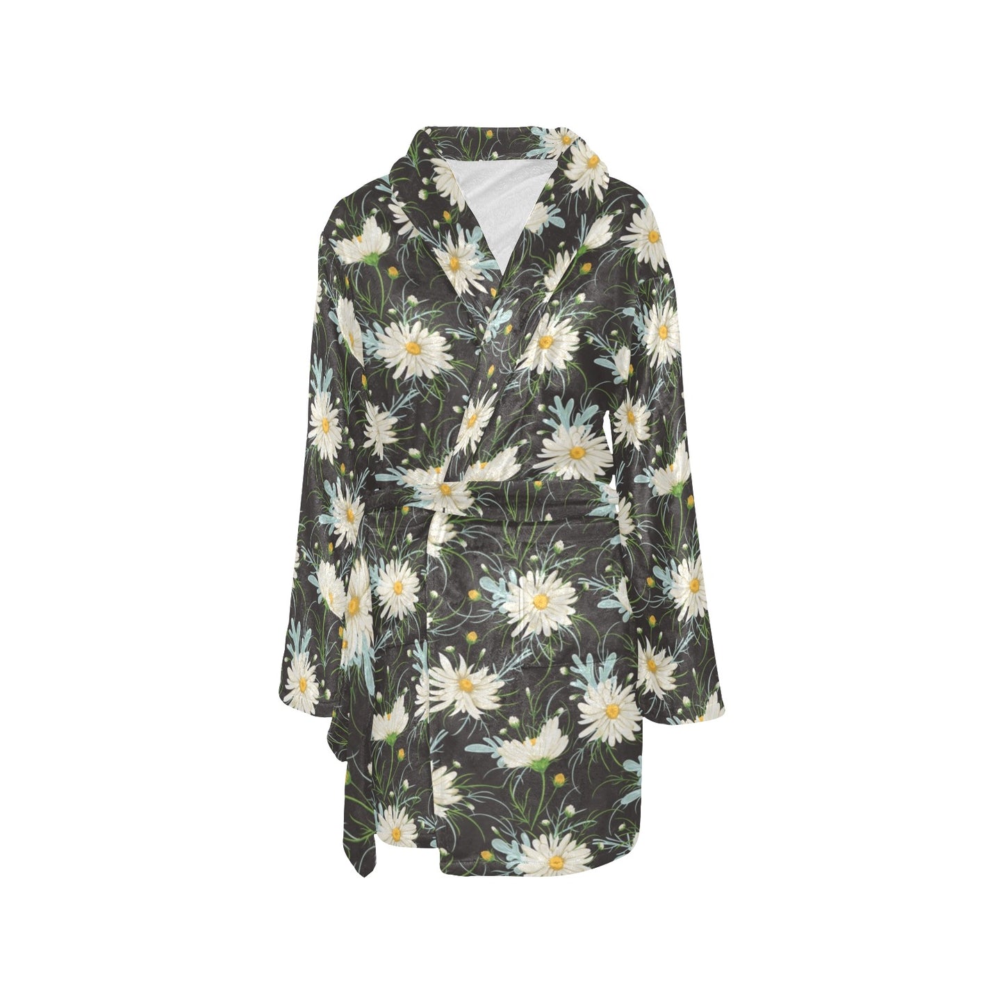 Daisy Pattern Print Design DS08 Women's Fleece Robe