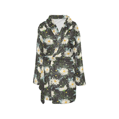 Daisy Pattern Print Design DS08 Women's Fleece Robe