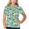 Angelfish Pattern Print Design 02 Women's Polo Shirt