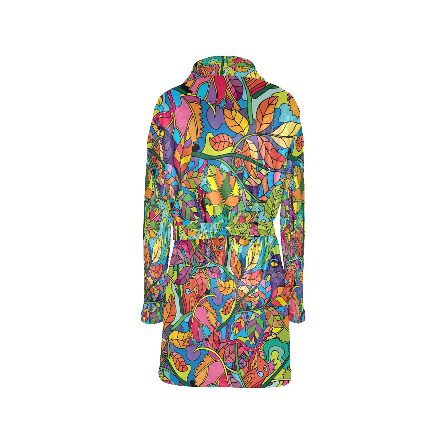 Psychedelic Trippy Flower Print Women's Fleece Robe