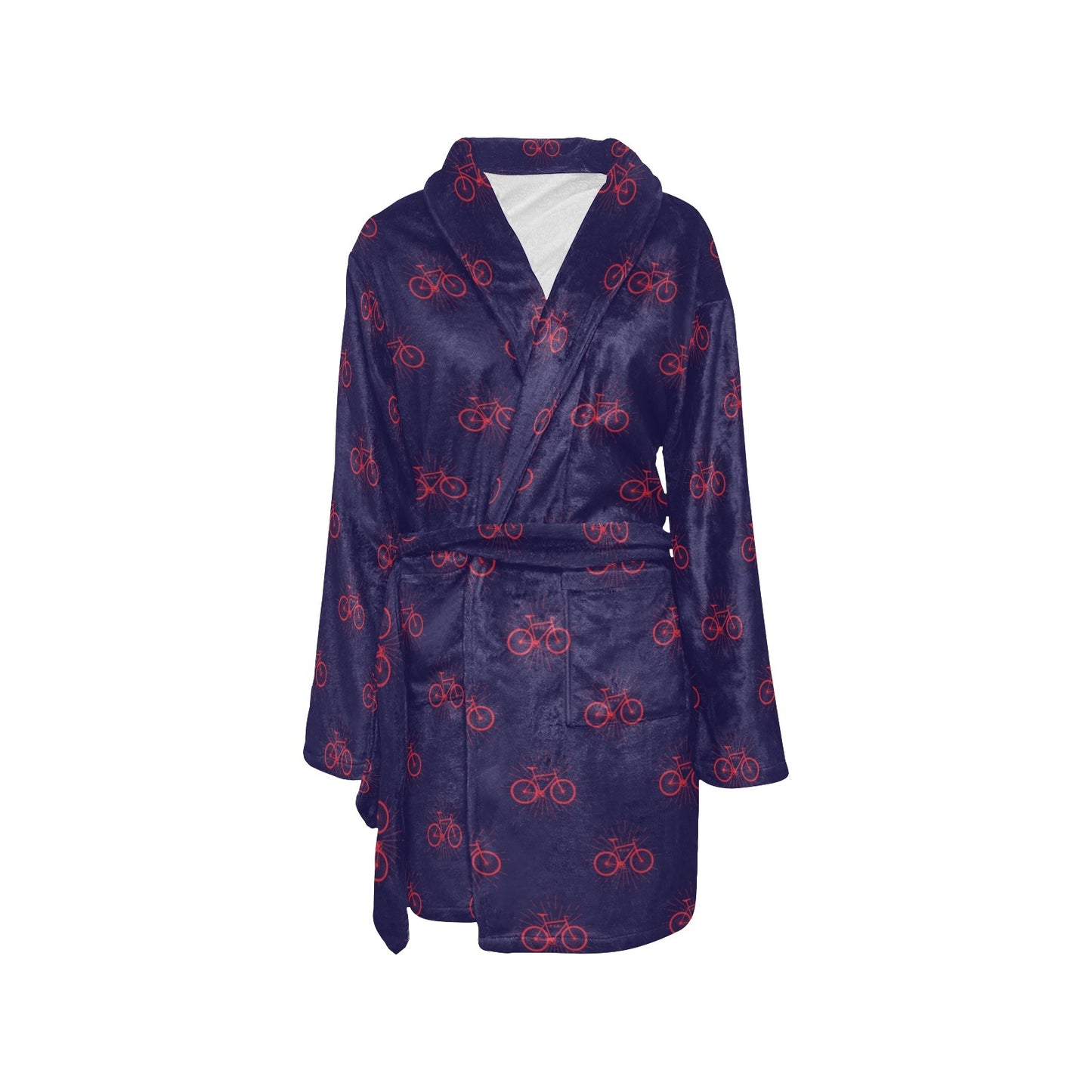 Bicycle Pattern Print Design 01 Women's Fleece Robe