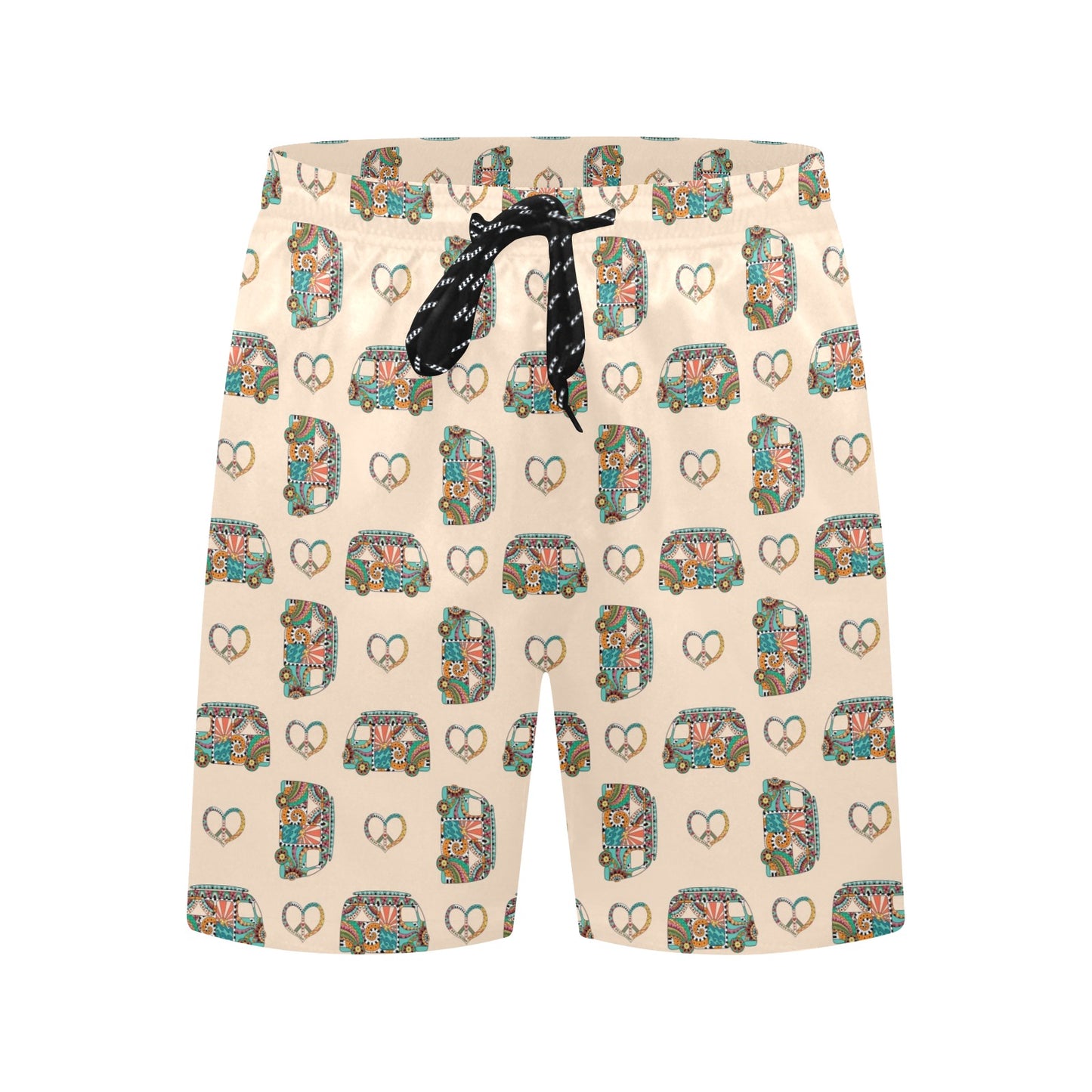 Hippie Van Peace Print Design LKS303 Men's Swim Trunks Beach Shorts