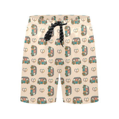 Hippie Van Peace Print Design LKS303 Men's Swim Trunks Beach Shorts