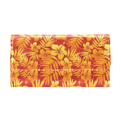 Hibiscus Summer Print Design LKS302 Women's Trifold Wallet