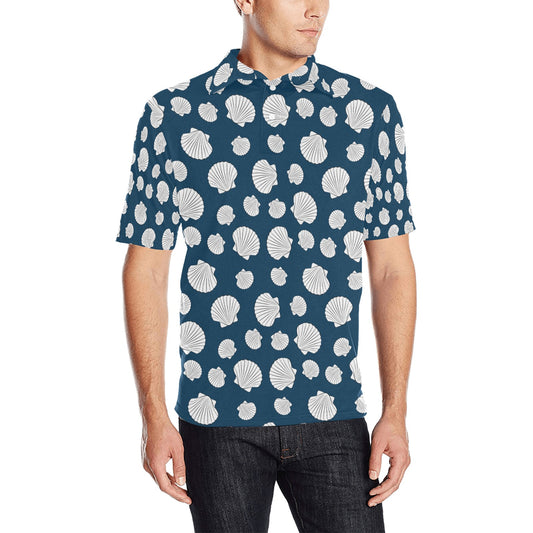 Seashell Print Design LKS3012 Men Polo Shirt