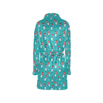 Pill Pattern Print Design A03 Women's Fleece Robe