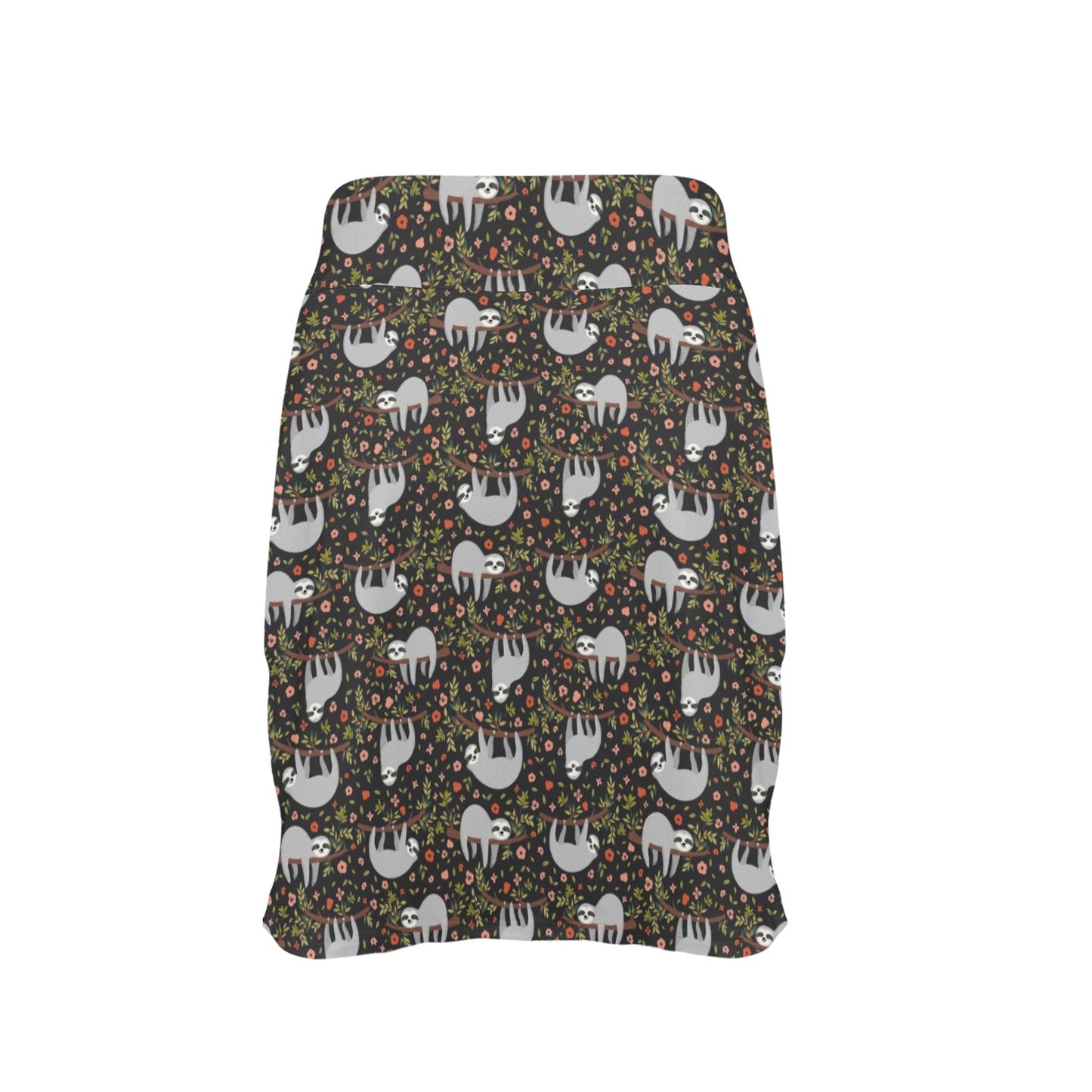 Sloth Cute Design Themed Print 17" Golf & Pickleball Skort with Pockets