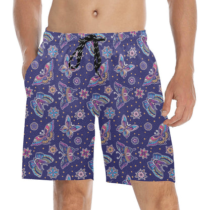 Butterfly Print Design LKS303 Men's Swim Trunks Beach Shorts