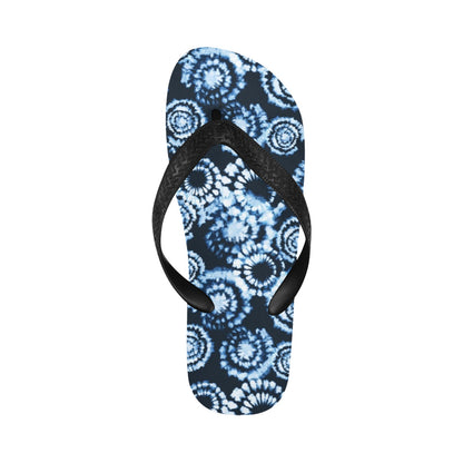 Tie Dye Dark Blue Print Design LKS306 Flip Flops
