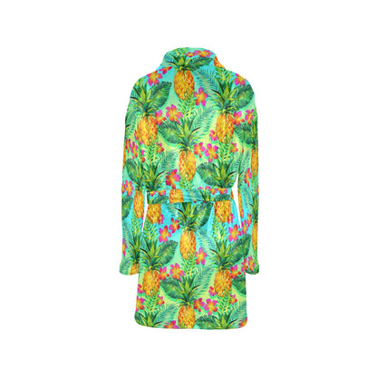 Pineapple Pattern Print Design PP010 Women's Fleece Robe