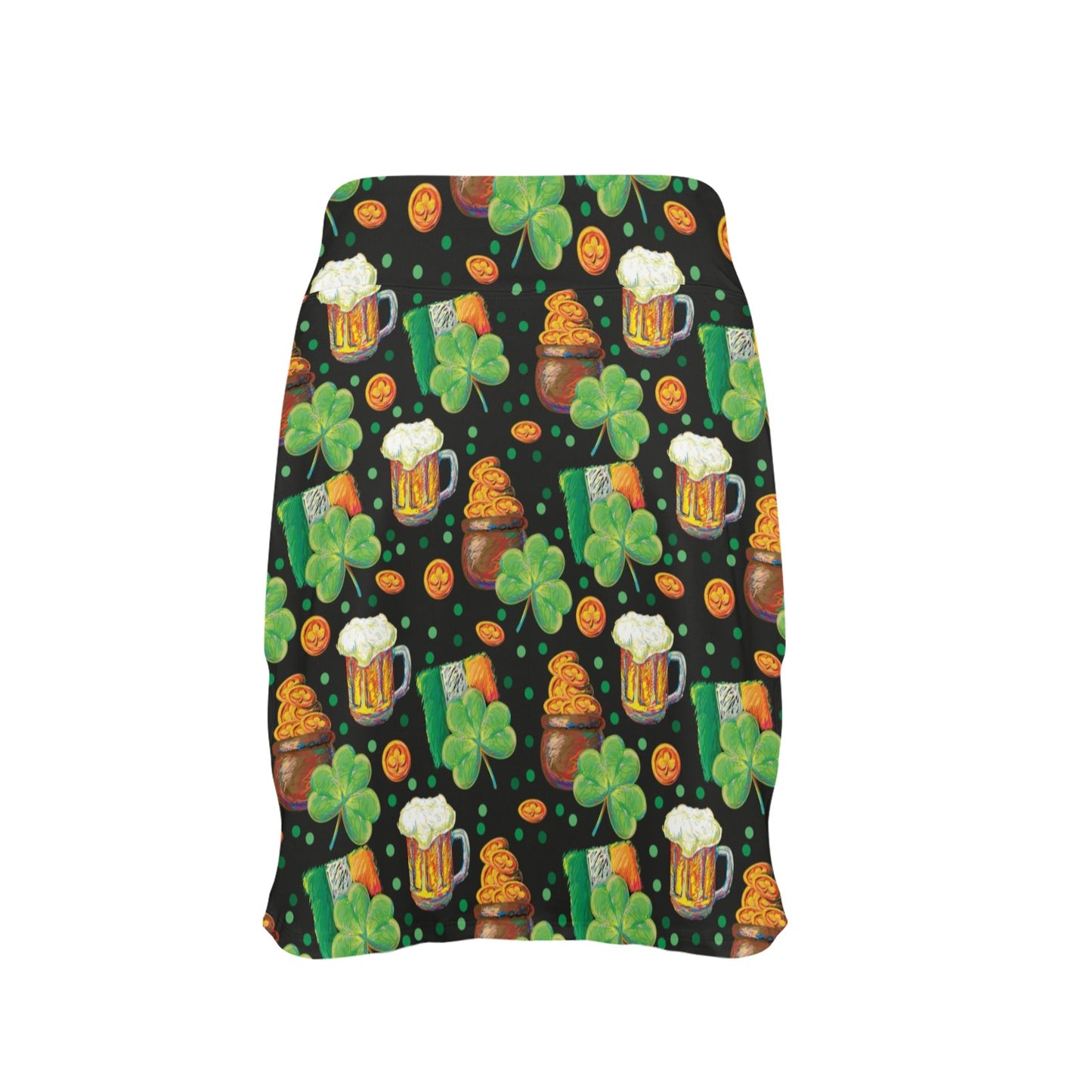St Patricks Day Print Design LKS303 17" Golf & Pickleball Skort with Pockets
