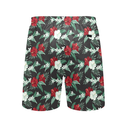 Tropical Flower Print Design LKS303 Men's Swim Trunks Beach Shorts