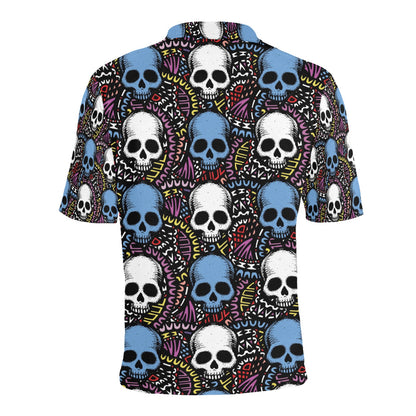 Skull Print Design LKS305 Men Polo Shirt