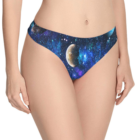 Galaxy Stardust Planet Space Print Women's Thongs