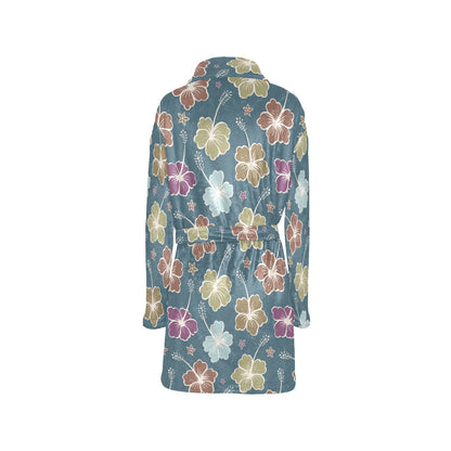 Hibiscus Pattern Print Design HB033 Women's Fleece Robe