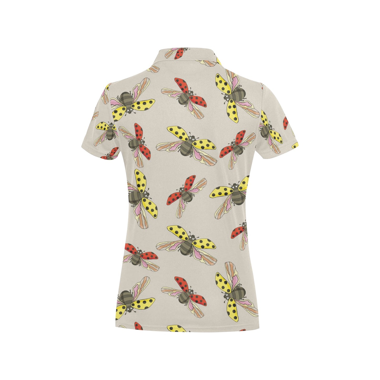 Ladybug Pattern Print Design 04 Women's Polo Shirt